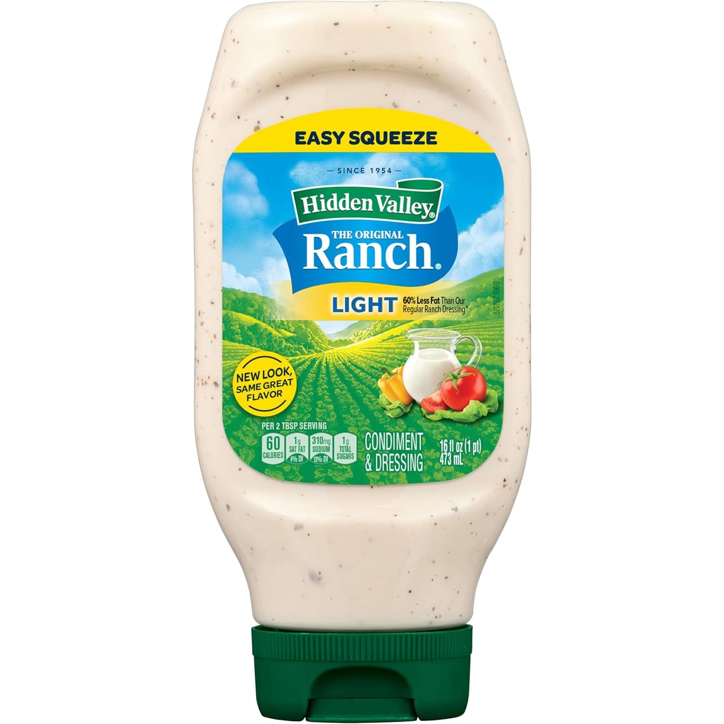 Hidden Valley Light Ranch Condiment and Dressing, Easy Squeeze Bottle, 16 Fl Oz, (Package May Vary)