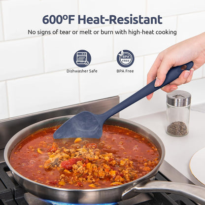 High Heat Resistant Silicone Spatula: U-Taste 600ºF Hot-Proof Food Grade Rubber Kitchen Baking Scraper, Flexible and Sturdy Cooking Utensil for Mixing Scraping in NonStick Cookware (4PCS, Multicolors)