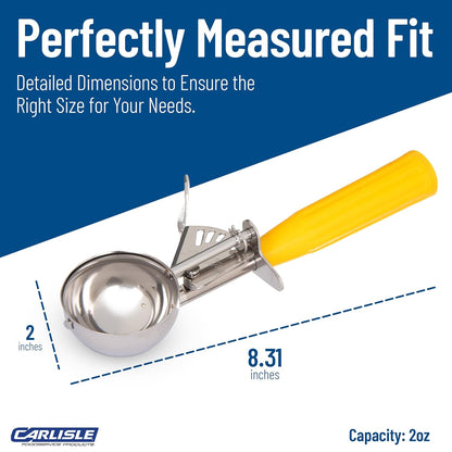Carlisle FoodService Products 60300-30 Stainless Steel Portion Control Disher Scoop, 1.3 oz, Black, 1 Count