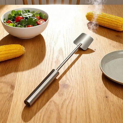 Corn Peeler for Corn on The Cob: Stainless Steel Corns Stripper Tool with Long Handle - Quick Corns Cutter for Kitchen, BBQ, Salad & Meal Prep (1)