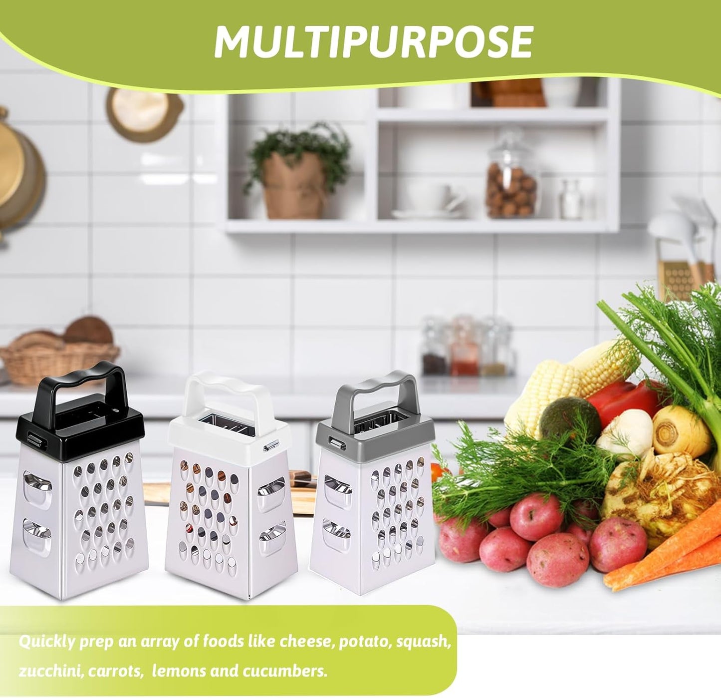 Ptwola 6 Pcs Mini Cheese Grater Professional Box Grater Stainless Steel Fine Coarse Handheld Slicer with 4 Sides Small Box Food Shredder Safe Zester for Kitchen Cheese Garlic Ginger Vegetable Potatoes