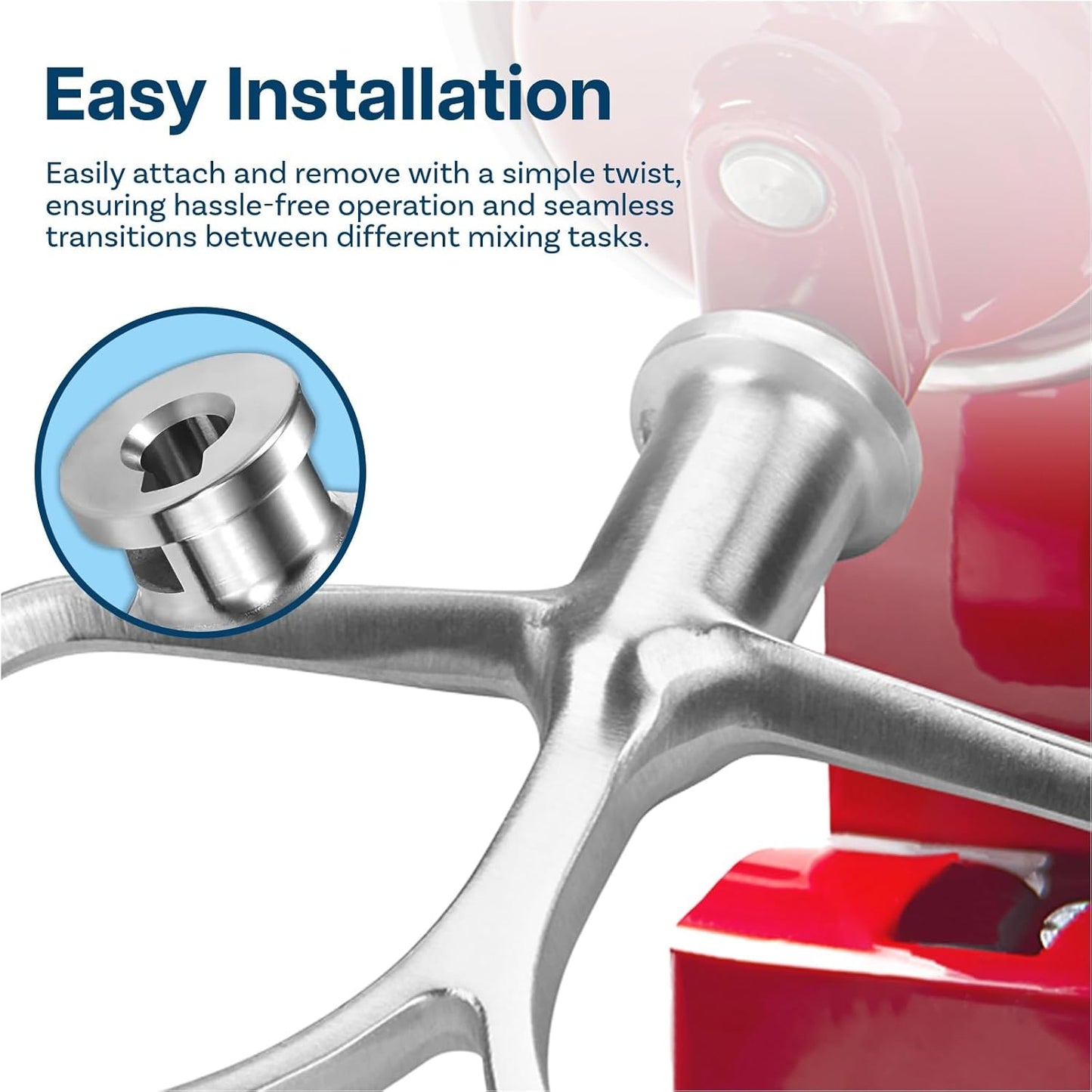 Mixer Attachments for KitchenAid 4.5–5 Quart Tilt-Head Stand Mixers – Compatible with Artisan & Classic – Beaters, Whisks, Dough Hooks & Attachment Sets by MMOBIEL (6-wire Whip, Stainless Steel)