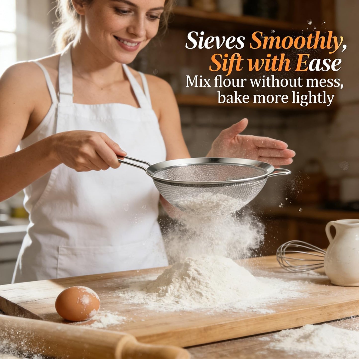 Anaeat Fine Mesh Strainers - Premium Stainless Steel Colander Sieve Sifters, with Durable Mesh and Sturdy Handle, Excellent for Sifting Dry ingredients, Flour, Pastas, Rice, Tea (5.5")