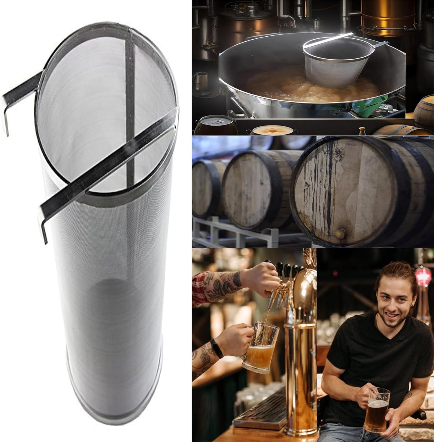 Hop Spider 300 Micron Mesh Stainless Steel Hop Filter Strainer for Home Beer Brewing Kettle