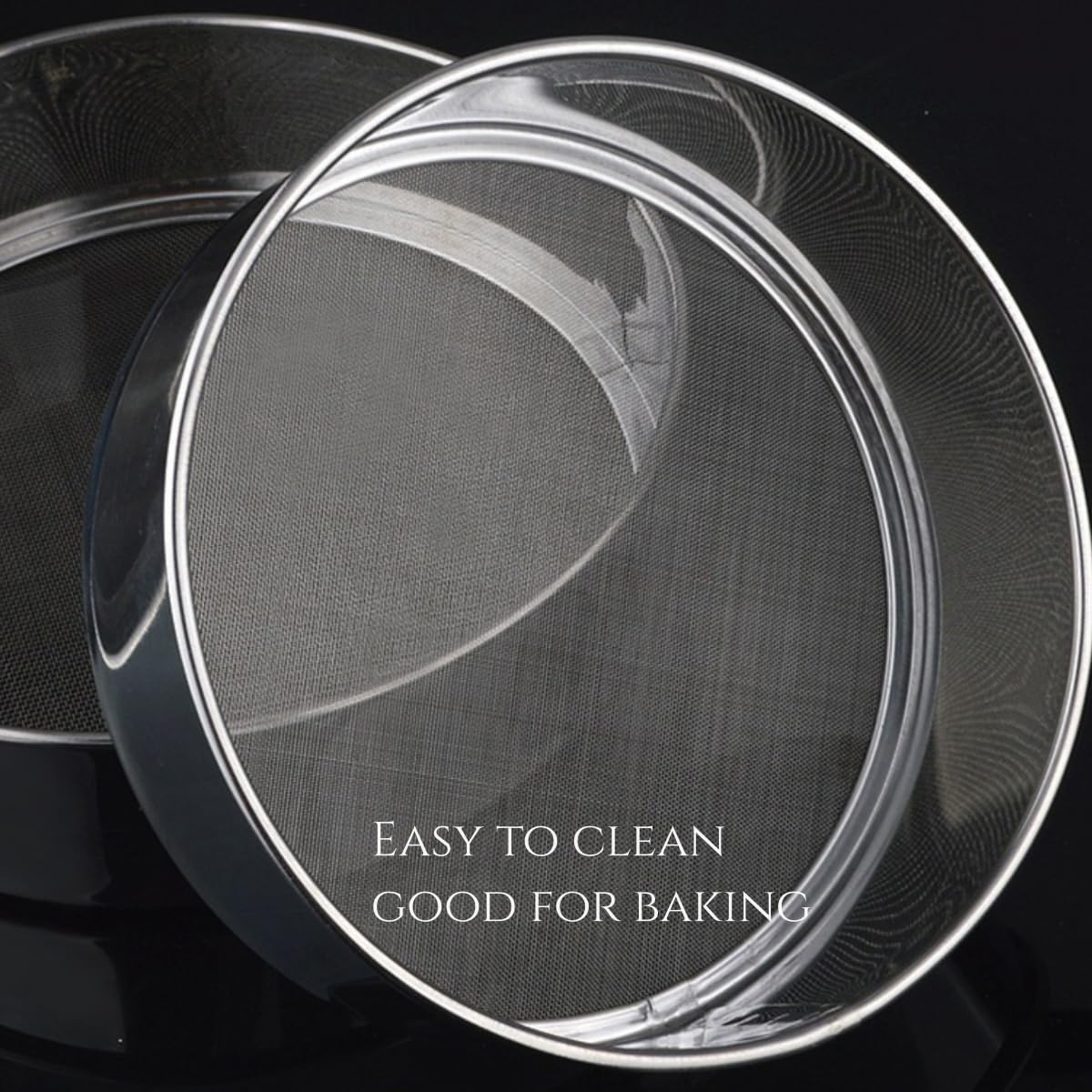 1Pcs 8"Flour Sieve Stainless Steel Round With 40 Mesh Flour Sifter For Baking