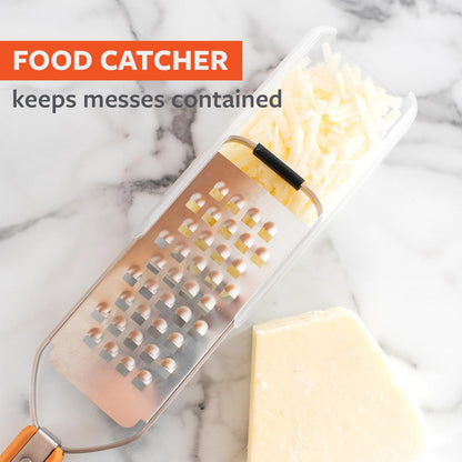 Full Circle Simply the Zest, Fine Grater and Zester with Innovative Food Catcher, High Performance Zesting – Perfect for Parmesan, Garlic, Lemon, Fruit, Chocolate and Ginger, Dishwasher Safe