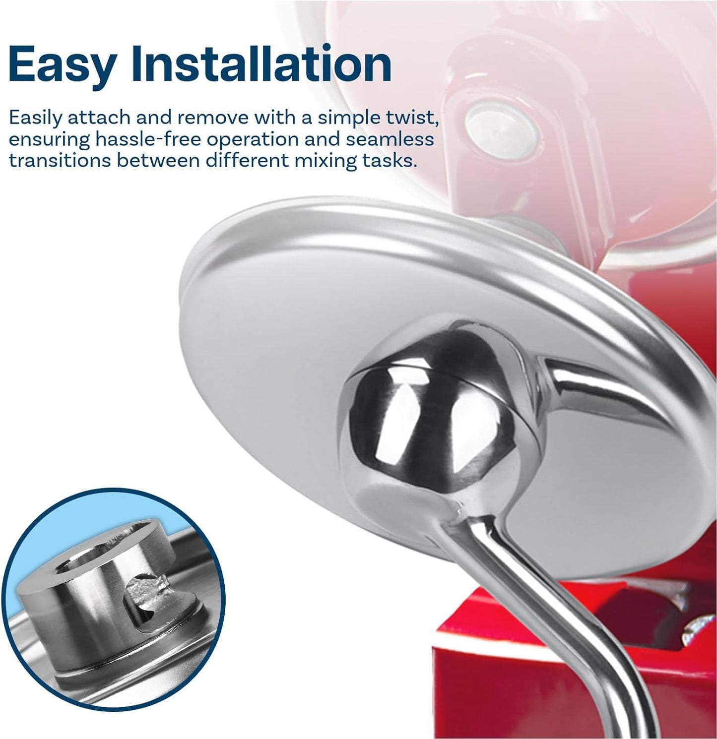 Mixer Attachments for KitchenAid 4.5–5 Quart Tilt-Head Stand Mixers – Compatible with Artisan & Classic – Beaters, Whisks, Dough Hooks & Attachment Sets by MMOBIEL (6-wire Whip, Stainless Steel)