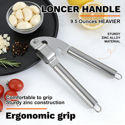 Stainless Steel Garlic Press,Thickened Garlic Crusher,Ergonomically Designed Handle for Effortless Garlic Paste Preparation, Comfortable Grip, Easy to Clean,Rustproofing