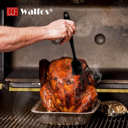 Walfos 600°F Heat Resistant Silicone Basting Brushes BPA Free Pastry Brush, Spread Oil Butter Sauce for BBQ Grill Baking Kitchen Cooking, Dishwasher Safe (2 SIZE)