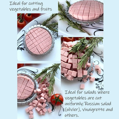 2 PCS Egg Chopper Hard Boiled Egg Slicers Fruit Salads Cutter Potato Cutter Egg Choper Hard Boiled Egg Slicers Fruit Cube - 2 PCS grid 0.3 inch