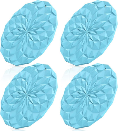 ME.FAN Silicone Trivet Mats - 4 Pack Pot Holders - 7.4'' Thickened Hot Pads for Hot pots, Pans and Dishes, Heat Resistant Silicone Trivet for Table and Counter Top Desert Sage