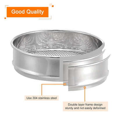 PATIKIL 35 Mesh Lab Sieve, 8" Diameter Test Sieve 304 Stainless Steel Wire Cloth (0.5mm) for Industrial Laboratory