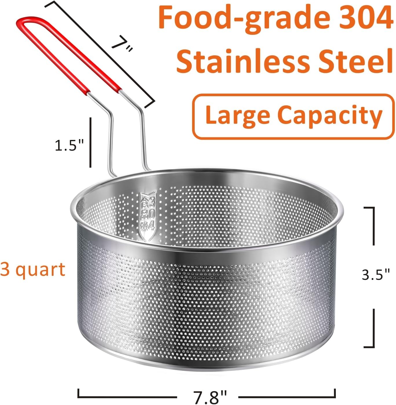 Yimi 16.5 Inch Spider Strainer | Stainless Steel Kitchen Cooking Skimmer with Double Hook Long Handle | Spiral Wire Spoon Ladle with Reinforced Double Coil for Cooking and Frying, Ideal for Gift