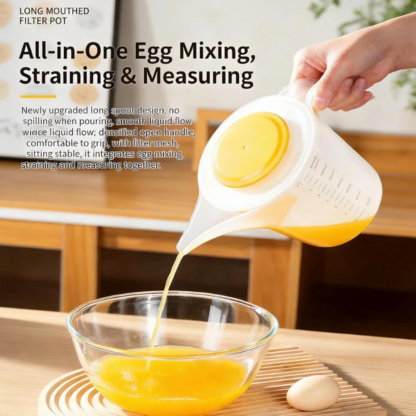 1500ML Measuring Funnel Pitcher, Measuring Cup With Long Spout, Large Capacity Funnel Cake Dispenser For Bakeware, Pancake, Batter, Muffin, Soap Making Supplies, Watering