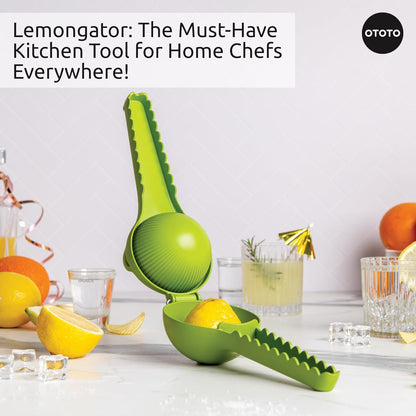OTOTO OCTO Lemon Juicer Hand - Easy to Hold Lemon Squeezer Manual for Lemon, Lime, Oranges - BPA Free, Dishwasher Safe Citrus Juicer Hand Press Manual - Fun Kitchen Gadgets & Tools