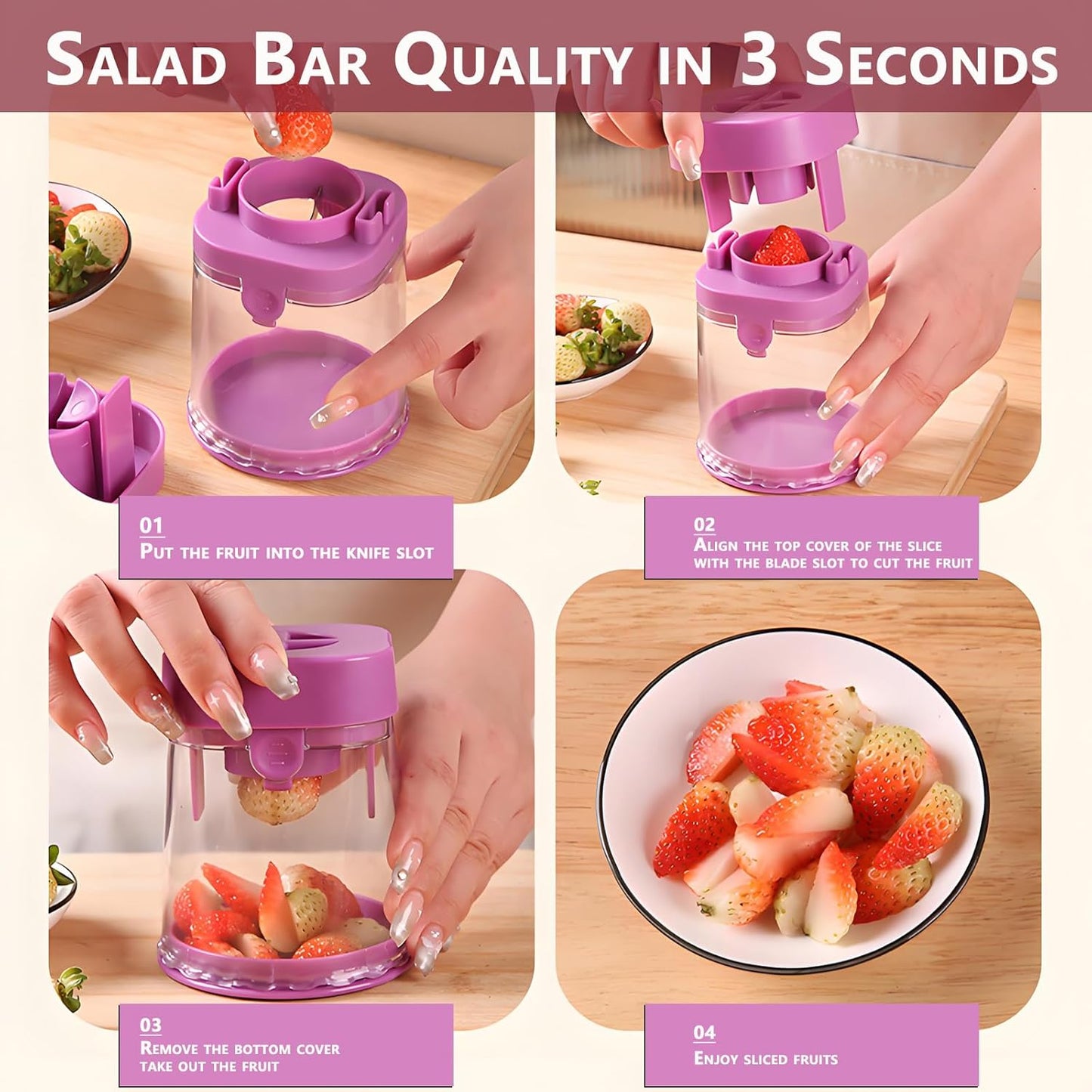 New Grape Cutter for Toddlers, Cutter Quarter Slicer Tool Into 4 Pieces for Slicing Grapes, Strawberries, Cherry, Tomatoes (Blue)