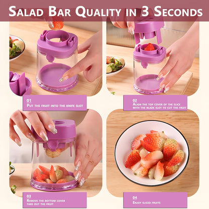 New Grape Cutter for Toddlers, Cutter Quarter Slicer Tool Into 4 Pieces for Slicing Grapes, Strawberries, Cherry, Tomatoes (Blue)