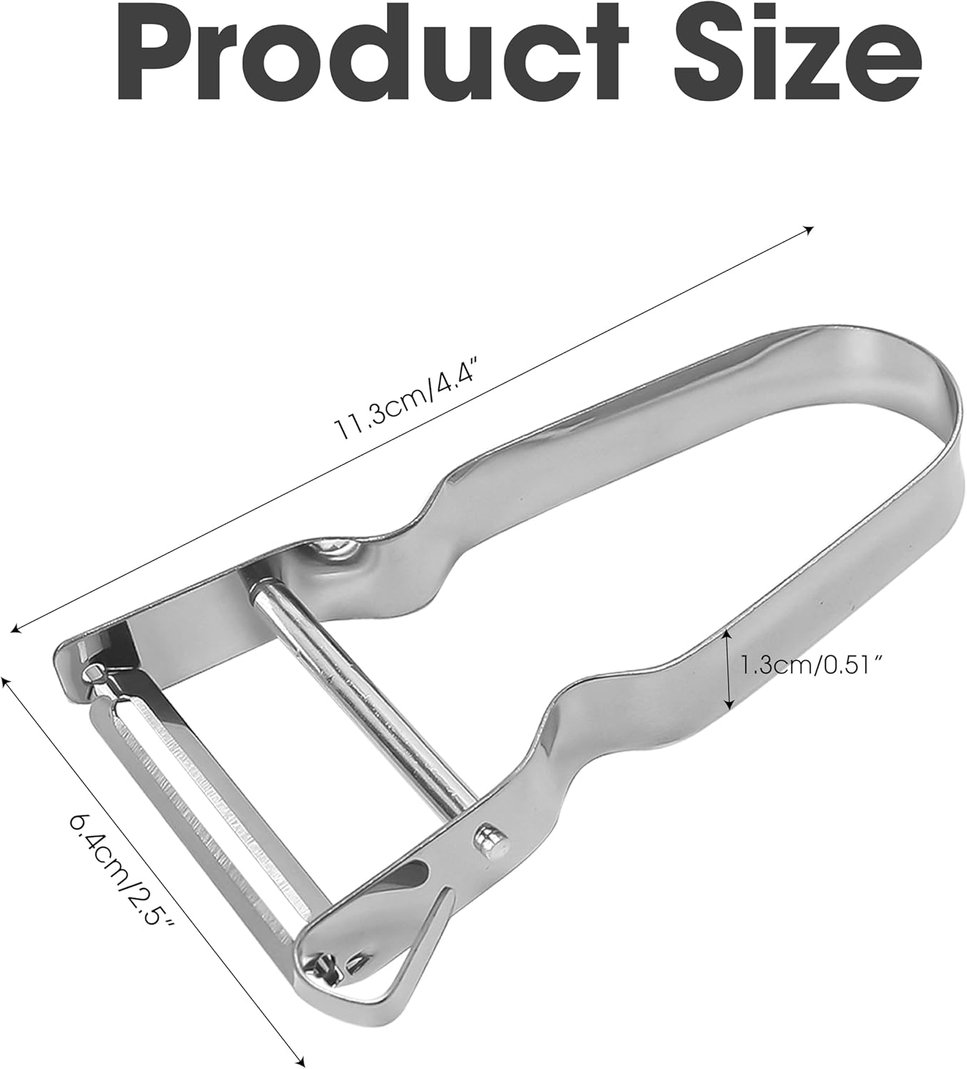 3pcs Genuine Inox Handle Straight Blade Peeler for Kitchen - Star Potato & Fruit Vegetable Metal Blade Rex Speed Bar