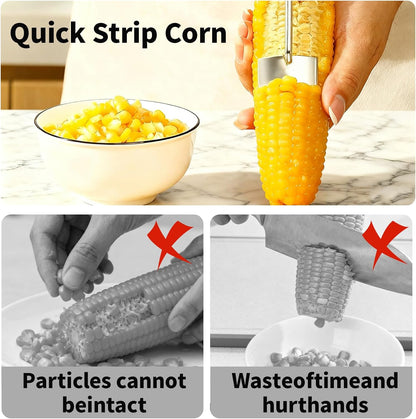 2Pcs Stainless Steel Corn Peeler for Corn On the Cob,Corn Cob Stripper tool for Home Kitchen and Outdoor Dining