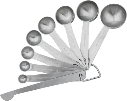 Smithcraft Measuring Cups and Spoons Set, 18/8 Stainless Steel Measuring Cups and Spoons for Kitchen & Baking, Heavy Duty Metric & US 8 Measuring cups, 9 Measuring Spoons Set