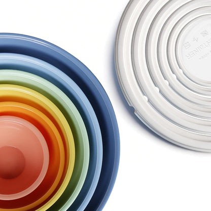 Greentainer Plastic Mixing Bowls with Lids Set for Kitchen, 6 Set Nesting Bowls for Mixing, Baking, Prepping, Cooking and Serving Food, Mixing Bowls Dishwasher, Microwave Safe