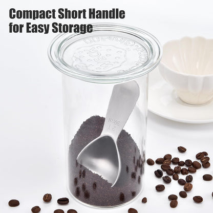 Doosu 1 Tablespoon Coffee Scoop - 18/8 Stainless Steel Heavy Duty Measuring Spoon with Short Handle, Food Grade Metal Tbsp Scoop for Ground Coffee Beans Tea Sugar Powder (15ml)