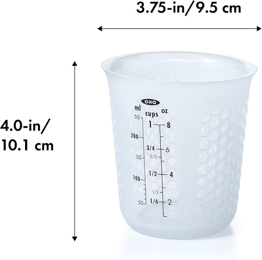 OXO Good Grips 4-Cup Squeeze & Pour Silicone Measuring Cup with Stay-Cool Pattern