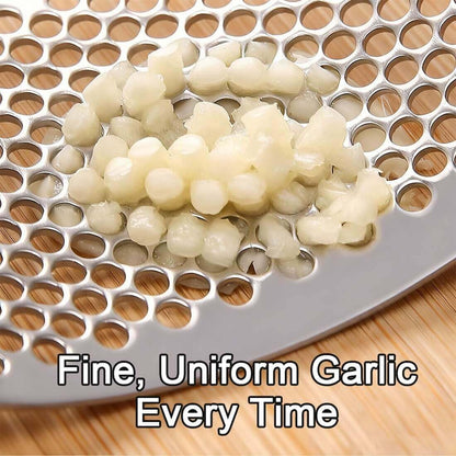2026 New 430 Stainless Steel Ring Garlic Press – Heavy-Duty Garlic Rocker with Silicone Peeler & Cleaning Brush, Easy-Rinse Stainless Garlic Mincer Tool for Home Kitchens (Red)