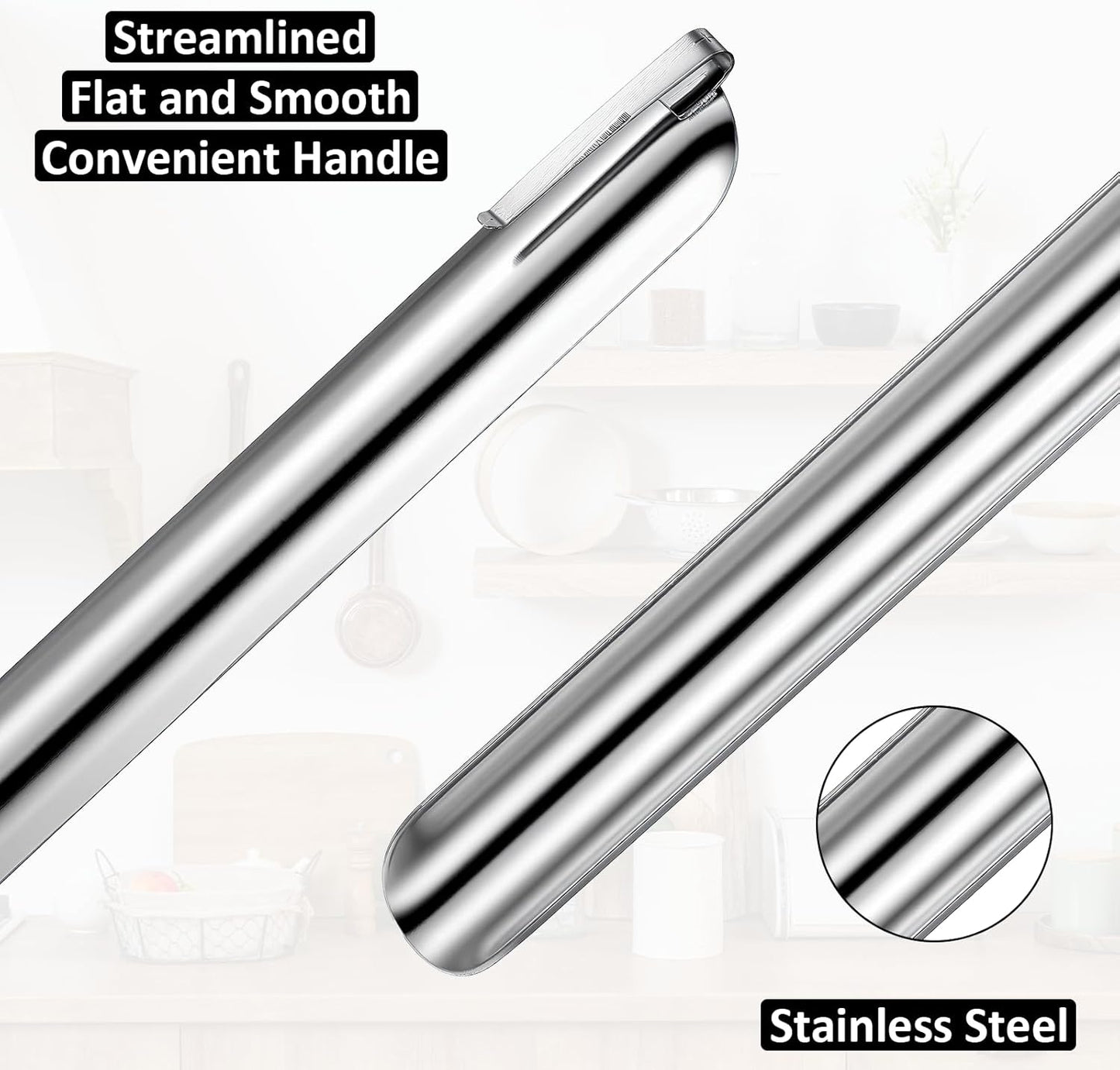 Table Crumb Sweeper Kitchen Scraper Crumb Sweeper Stainless Steel Bench Scraper for Bread Table Crumbs Cleaner with Pocket Clip, Quickly Clean Up Tables for Restaurants Home Tables(Silver)