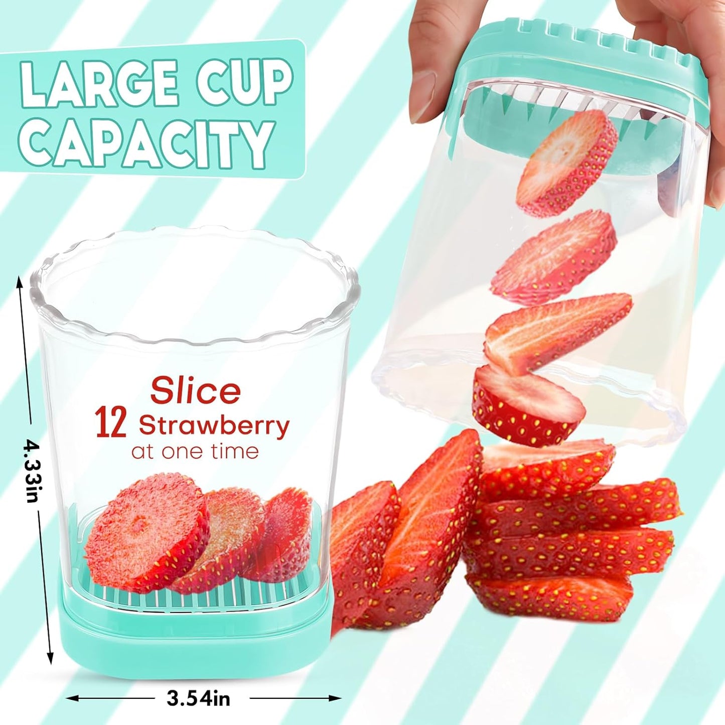 Creative Strawberry & Fruit Slicer - Detachable Cutter with Push Plate (Black)