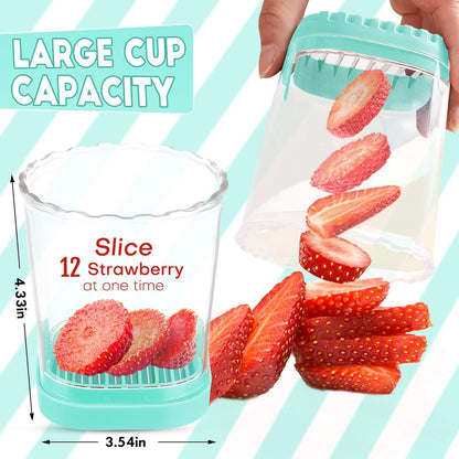 Creative Strawberry & Fruit Slicer - Detachable Cutter with Push Plate (Black)