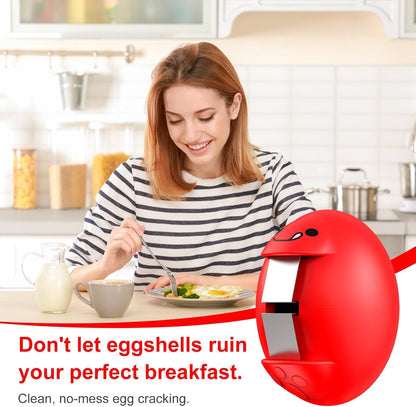 Egg Cracker, Silicone Egg Shell Opener, Cute Egg Shaped Design, Opens Eggs with Ease, A Little Happiness Boost for Your Kitchen. (Color: Red, 1-Pack)