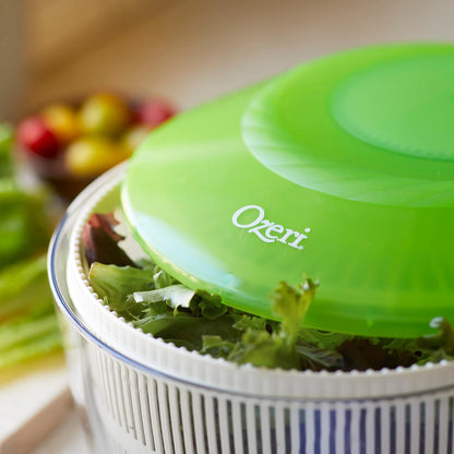 Ozeri Italian Made Fresca Salad Spinner and Serving Bowl, BPA-Free, Green, 4.4 qt