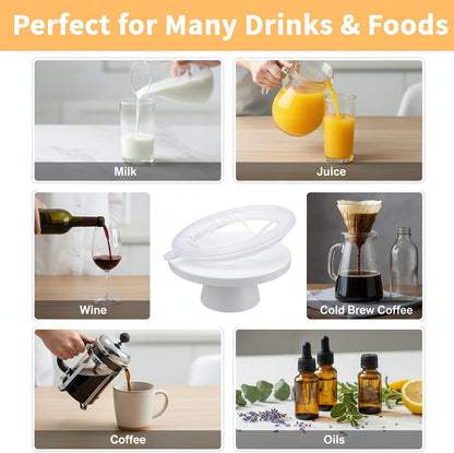 4Pcs 200 Mesh Strainer Filter, Strainers Fine Mesh Sieve, Nylon Food Strainer for Filtering Yogurt Juice Milk Honey Wine Soy Milk Coffee, Compatible with 5 Inch Kitchen Funnels