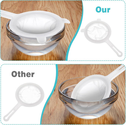Ultra Fine Nylon Mesh Strainer, 80 Mesh Food Filter Sieve Colander with Plastic Handle for Kitchen Yogurt Juice Milk Honey