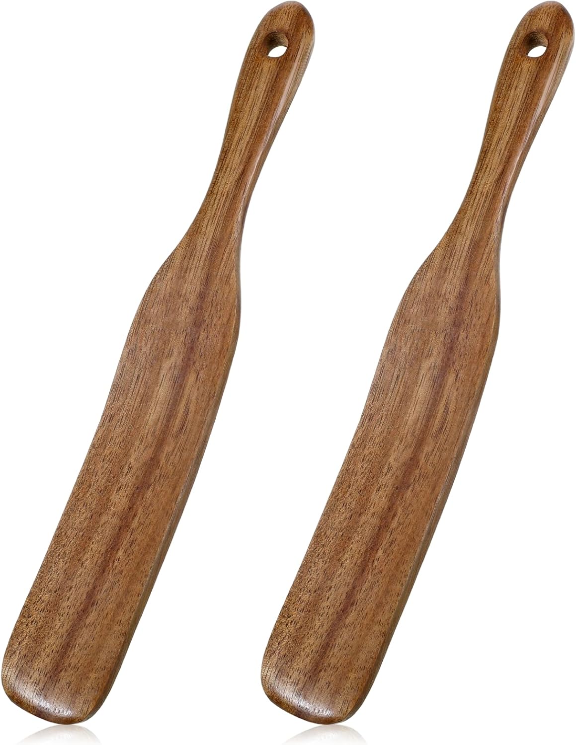 2 Pcs Wooden Spurtle for Sourdough Starter, Mixing, Dough Whisk and Stirring Utensil Kitchen Tools, Long Handle Jar Spatula for Reaching Bottomfor NonStick Cookware, Baking & Cooking Utensils