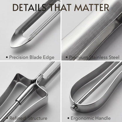 Stainless Steel Vegetable Peeler for Kitchen, Ergonomic Potato Peeler with Sharp Swivel Blade, Fruit Carrot Veggie, Dishwasher Safe Kitchen Peeling Tool for Easy Food Prep