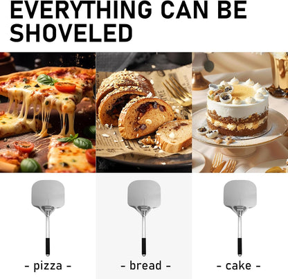 Perforated Pizza Peels 6 INCH pizza spatula paddle Long Handle Metal Pizza Spatula for Indoor and Outdoor (6 Inch)
