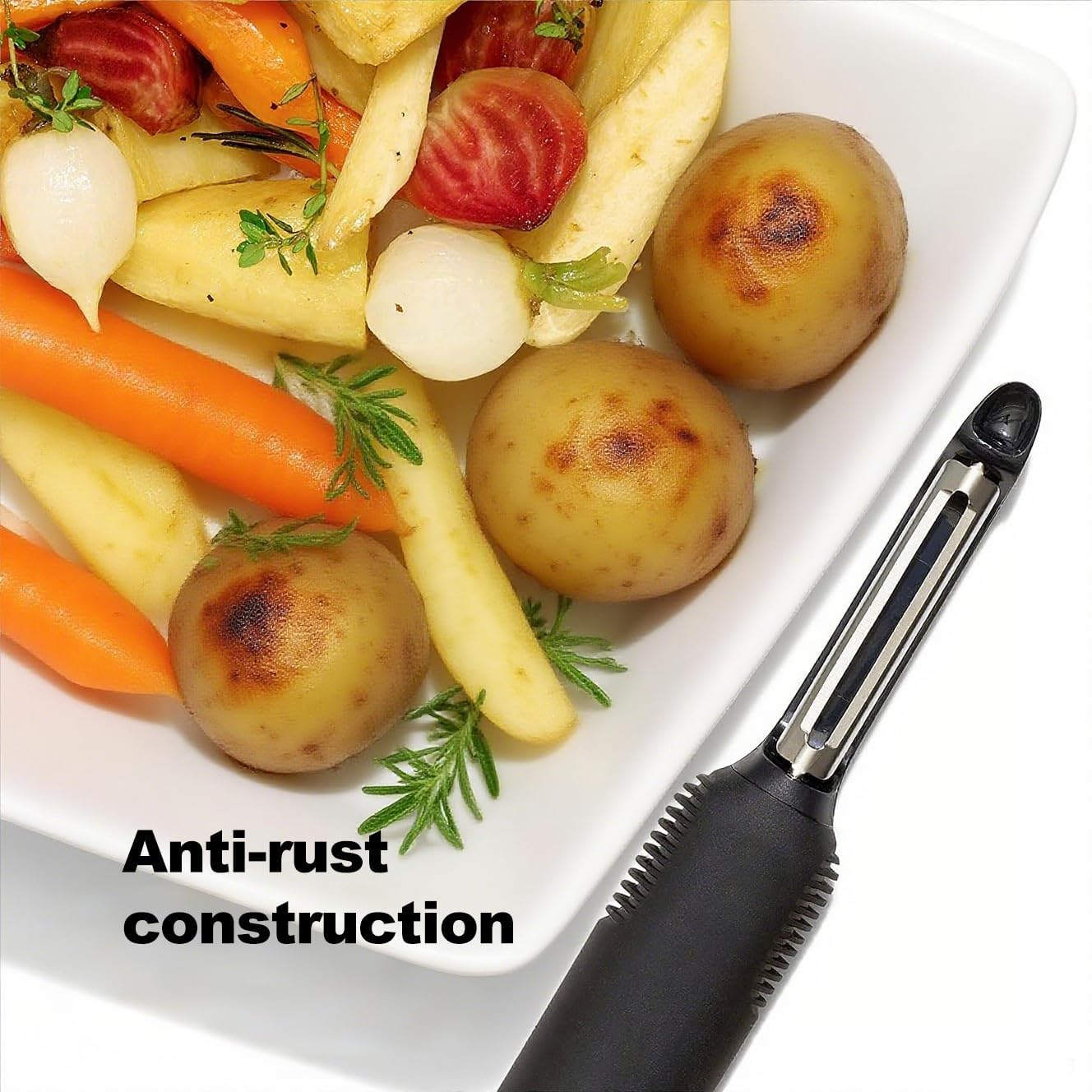 Pro Swivel Peeler for Kitchen, Sharp Stainless Steel Vegetable Potato Fruit Peeler, Ergonomic Non-Slip Grip Handle for Effortless Peeling of Carrots, Apples