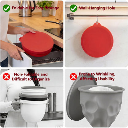 3 Pack Silicone Bowl Liners with Lids for KitchenAid 5QT Tilt Head Mixer, Collapsible Food-Grade Bowl Inserts, Thick Heat/Cold Resistant Silicone Mixing Bowl Liners