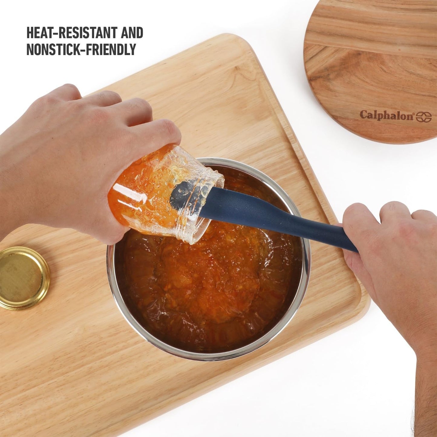 Calphalon Prime Scraper Set, 2-Piece Silicone Kitchen Scraper Set, Flexible Baking & Cooking Scrapers, Heat-Resistant Nonstick-Safe Tools with Ergonomic Handles, Navy