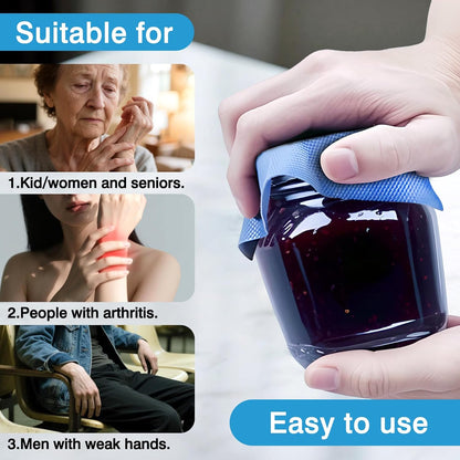 4PCS Multi-Function Rubber Jar Opener – Silicone Bottle Lid Grippers for Seniors, Arthritis & Weak Hands – Kitchen Coasters Included