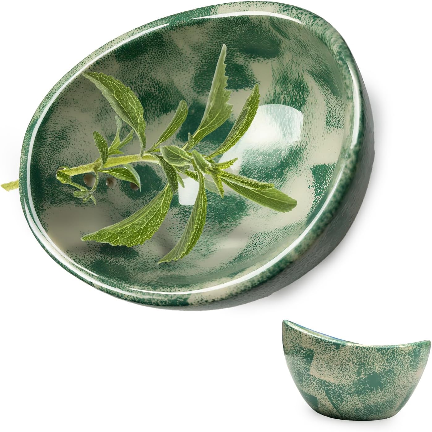Herb Stripper Tool,Versatile Herbs Stripper Bowl,Pottery Herb Stripper for Effortless Leaf and Stem Separation,Stripper for Peeling Cilantro and Herb