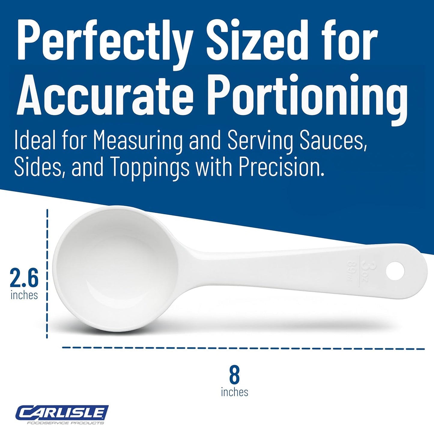 Carlisle FoodService Products 492104 Measure Miser Solid Measuring Spoon with Short Handle, 1 Ounce, Yellow