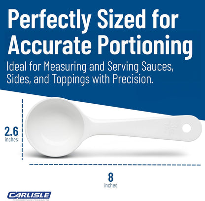 Carlisle FoodService Products 492104 Measure Miser Solid Measuring Spoon with Short Handle, 1 Ounce, Yellow