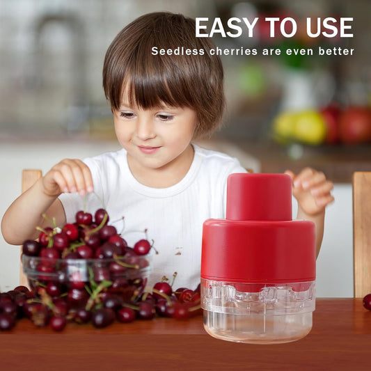 7-in-1 Cherry Pitter Tool - Portable Push-Down Cherries Seed Remover, No Handle Design for Kitchen, Picnics