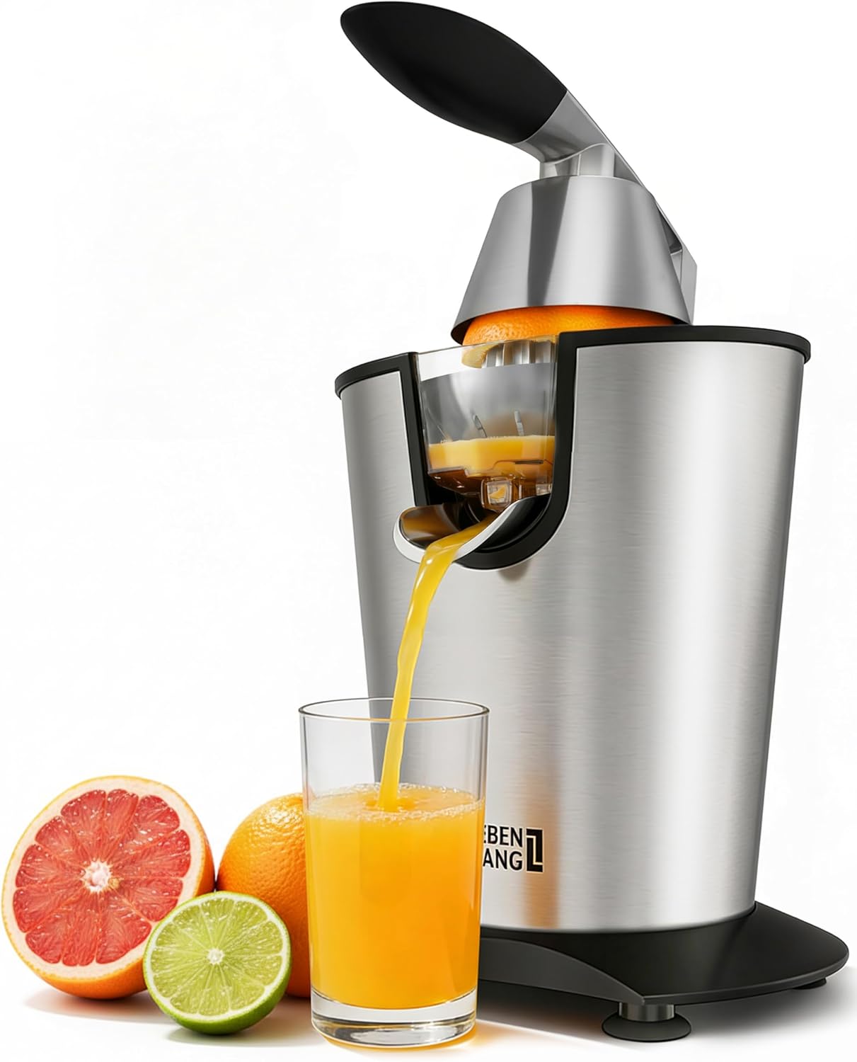 LEBENLANG Orange Juicer Electric - 2 cones & BPA-free I High juice yield & Large Volume I 24oz Lemon Juicer Squeezer I Electric Citrus Juicer Orange Juice Press Juicers Exprimidor De Naranjas Limones