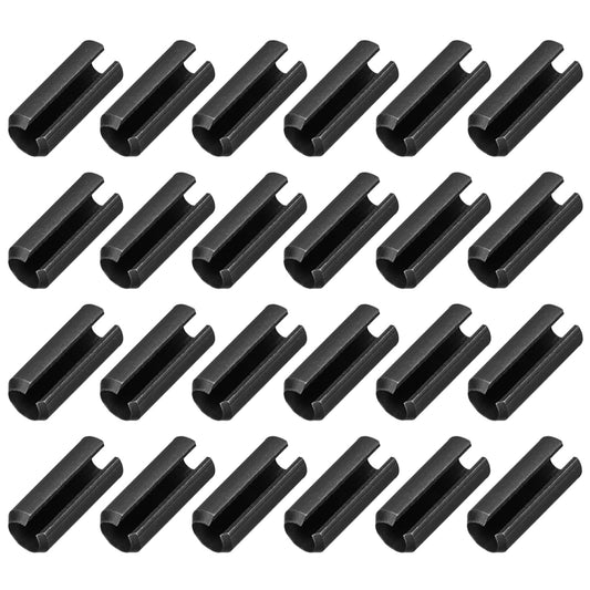 MECCANIXITY 25Pcs Slotted Split Roll Pins 1/2 Inch(12mm) Dia. 1-2/5 Inch(35mm) Length 65Mn Steel Spring Tension Expansion Dowels for Secure Fastening, Black - Colors B