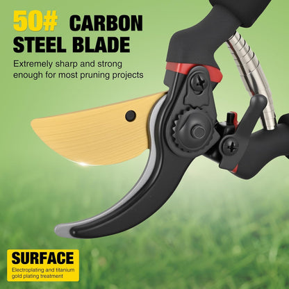 Yesker Pruning Shears Garden Shears 7.8" Professional Garden Scissors Sharp 65 Manganese Steel Blade Heavy Duty Clippers Hand Pruners for Cutting Fresh Flowers Branch Plant Trimming Gardening Tools
