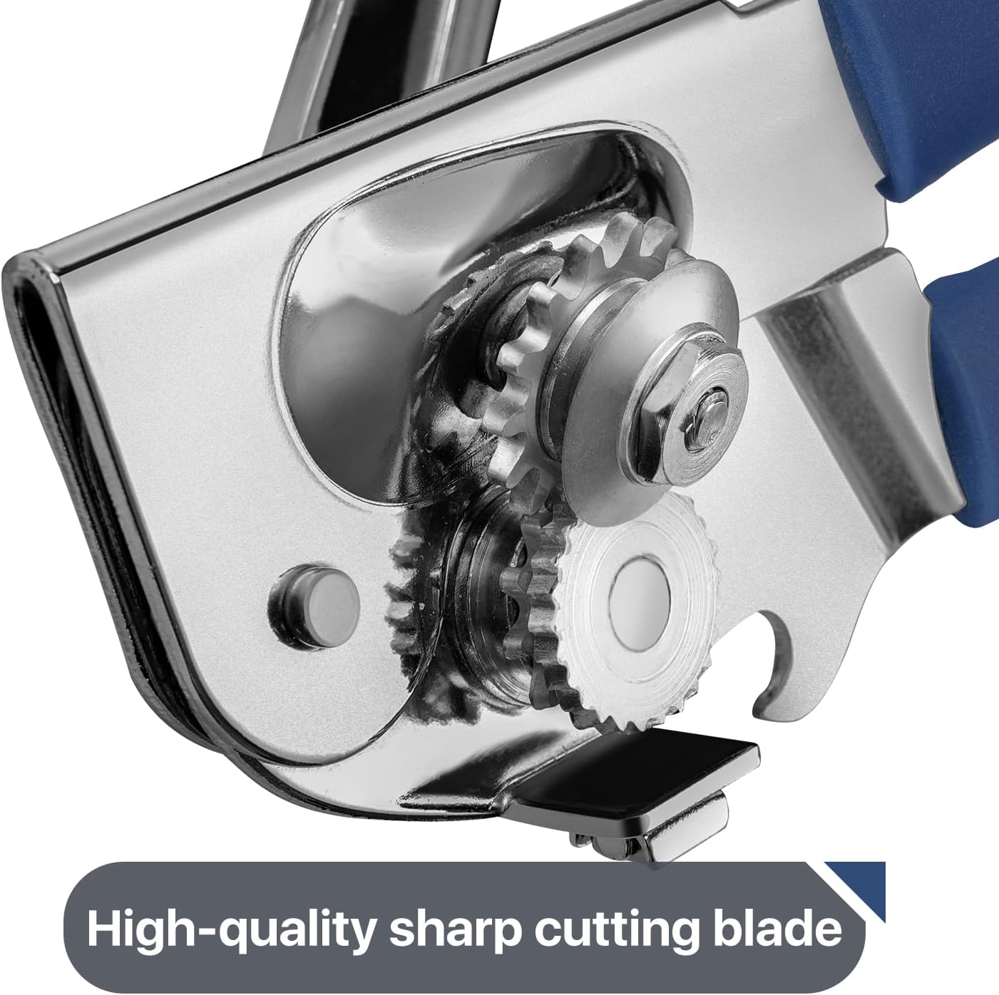 Commercial Can Opener, UHIYEE Hand Crank Can Opener Manual Heavy Duty with Comfortable Extra-long Handles, Oversized Knob, Large Handheld Can Open Easy for Big Cans, Black
